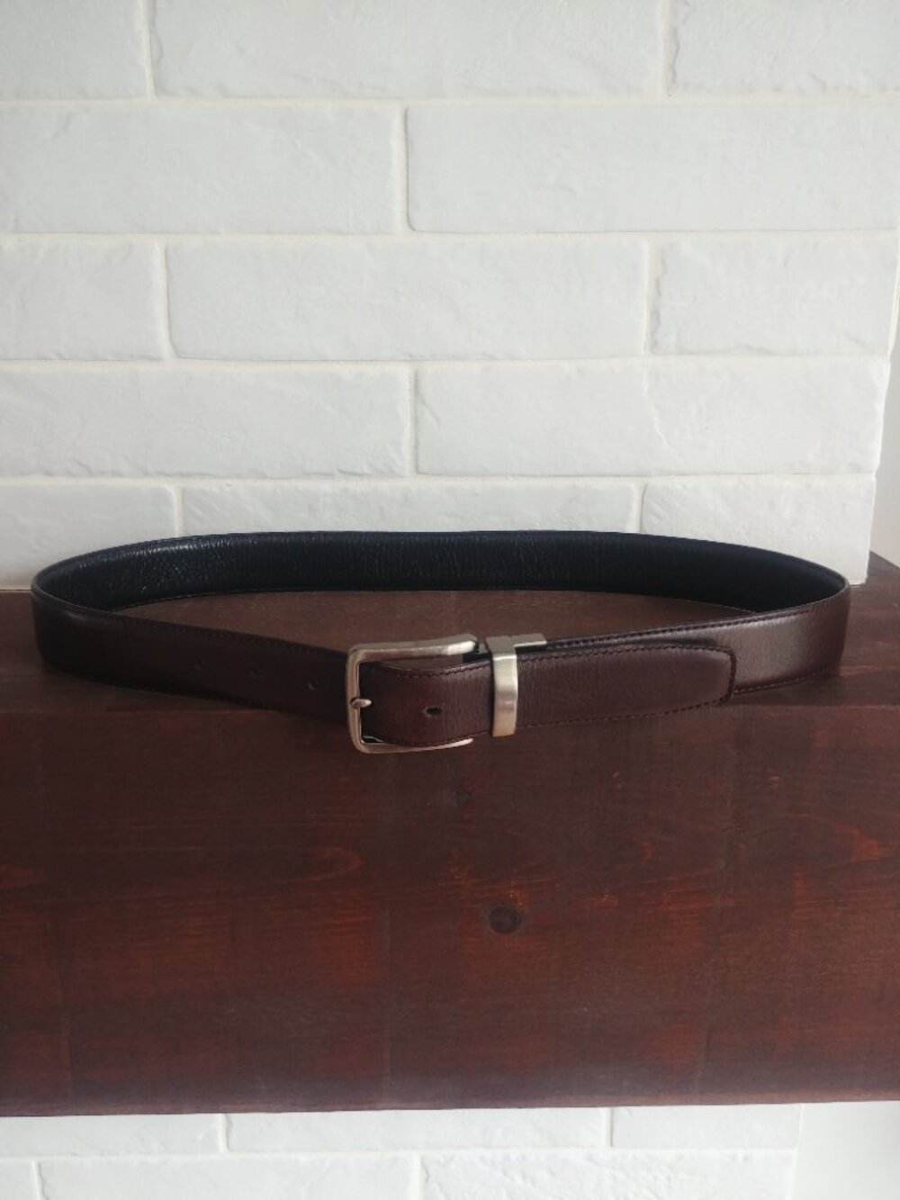 Reversible brown black Italian leather belt Kirkland 32 34